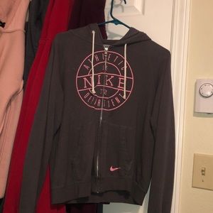 Grey and pink nike hoodie